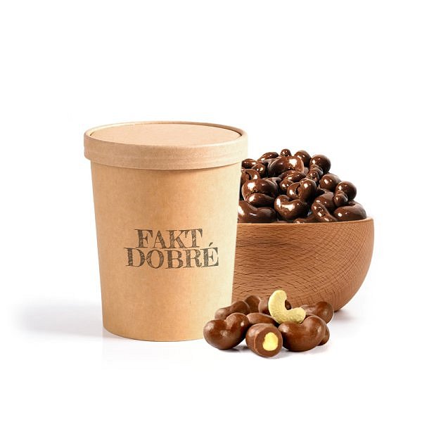 FAKT DOBRÉ kelímek Kešu v MLÉČNÉ čoko 100 g