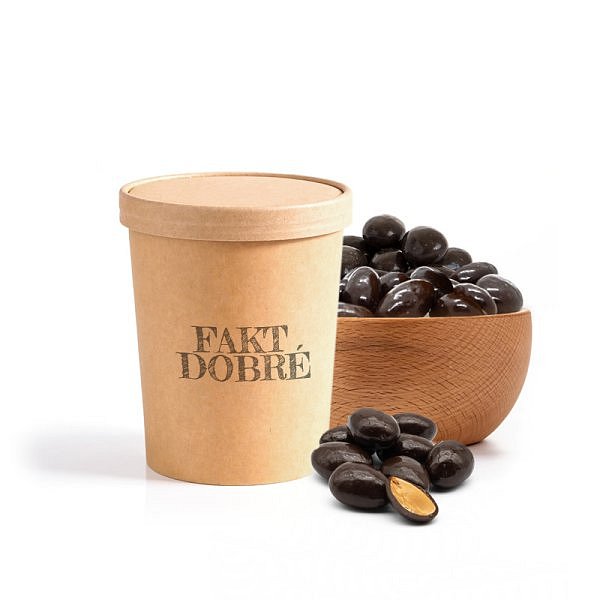 FAKT DOBRÉ kelímek Mandle v HOŘKÉ čoko 100 g