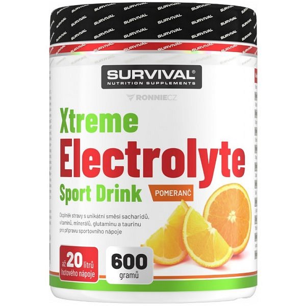 Survival Xtreme Electrolyte Sport Drink - 600 g, pomeranč