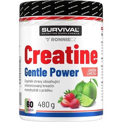 Survival Creatine Monohydrate Gentle Power - 480 g, limeta-jahoda