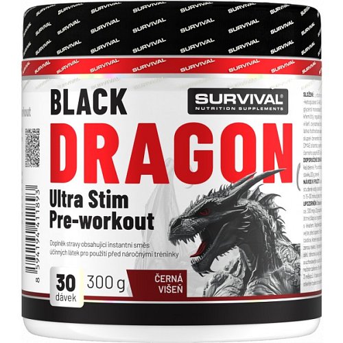 Survival Black Dragon Ultra Stim Pre-workout - 300 g, černá višeň