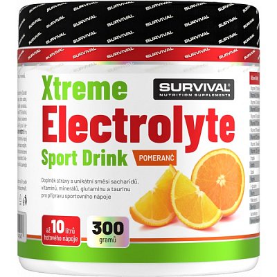 Survival Xtreme Electrolyte Sport Drink - 300 g, pomeranč