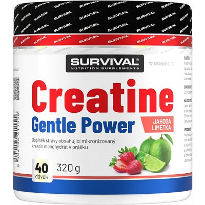 Survival Creatine Monohydrate Gentle Power - 320 g, limeta-jahoda