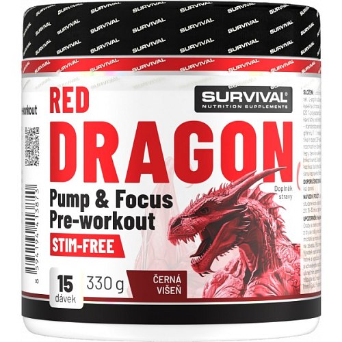 Red Dragon Pump & Focus Pre-workout - 330 g, černá višeň