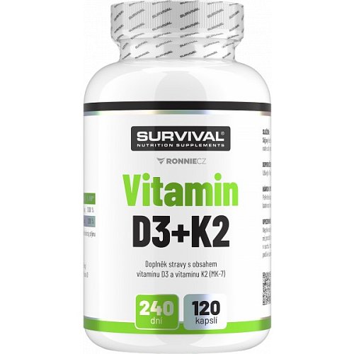 Survival Vitamin D3+K2 - 120 tbl