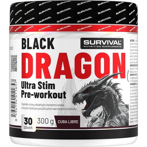 Survival Black Dragon Ultra Stim Pre-workout - 300 g, cola-citron/cuba libre