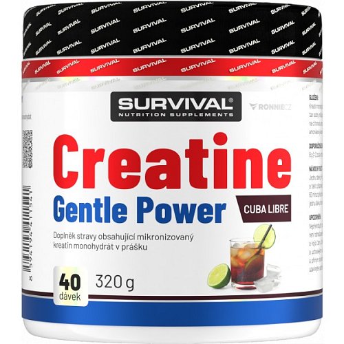 Survival Creatine Monohydrate Gentle Power - 320 g, cola-citron/cuba libre