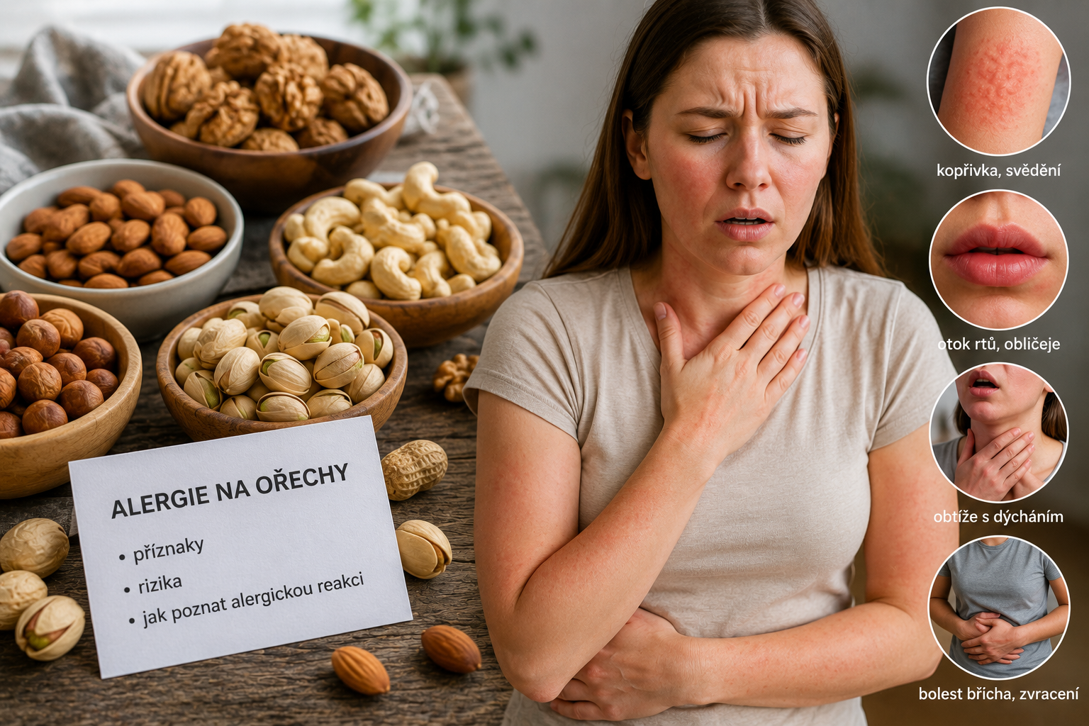 Alergie na ořechy: příznaky, rizika a jak poznat, že jde o alergickou reakci