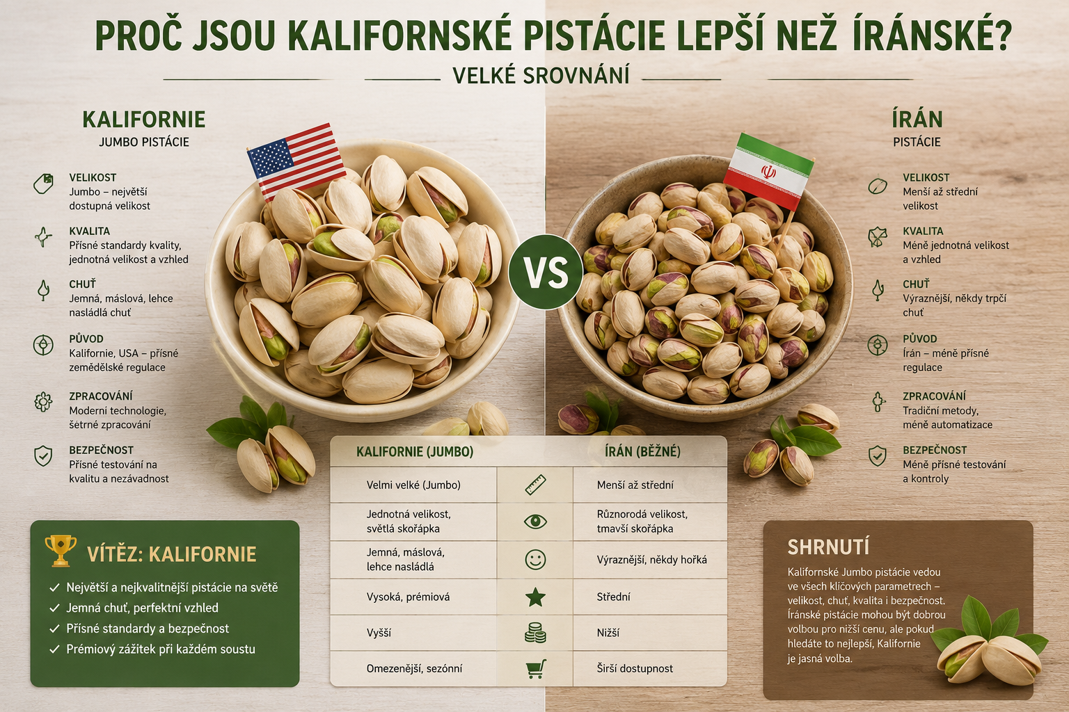 Proč jsou kalifornské pistácie lepší než íránské? Velké srovnání